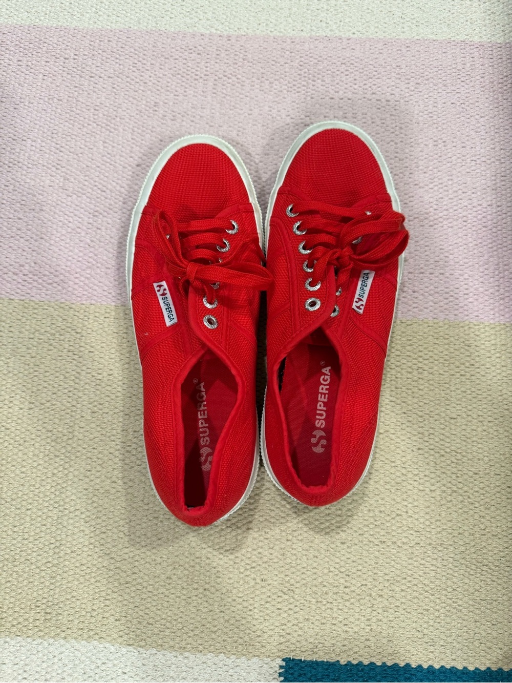 Superga Red Low-Top Canvas Sneakers
